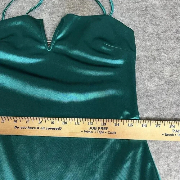 Rue 21 Cocktail Slip Dress Womens L Teal Tulip Hem Feminine Romantic Date Night - Picture 13 of 16